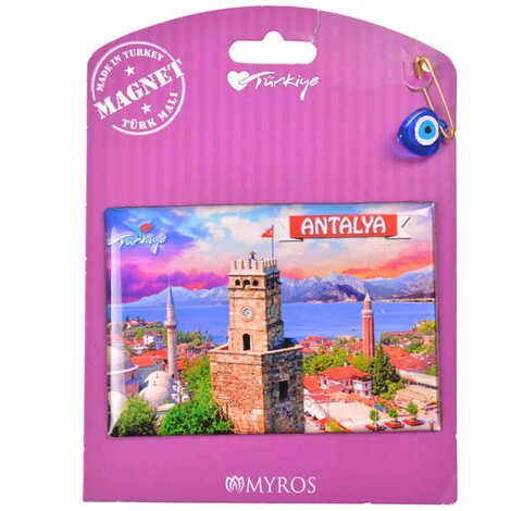 Antalya Themed Epoxy Dome Backing Card Souvenir Fridge Magnet - 21