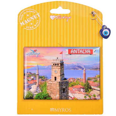 Antalya Themed Epoxy Dome Backing Card Souvenir Fridge Magnet - 22