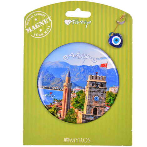 Antalya Themed Epoxy Dome Backing Card Souvenir Fridge Magnet - 25