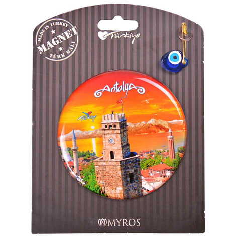 Antalya Themed Epoxy Dome Backing Card Souvenir Fridge Magnet - 29