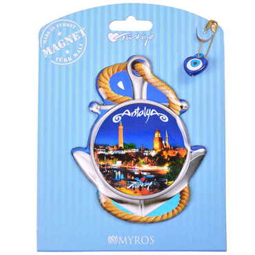 Antalya Themed Epoxy Dome Backing Card Souvenir Fridge Magnet - 30