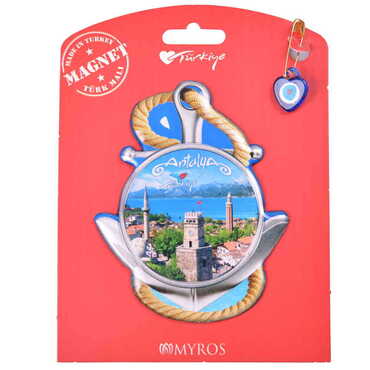 Antalya Themed Epoxy Dome Backing Card Souvenir Fridge Magnet - 31