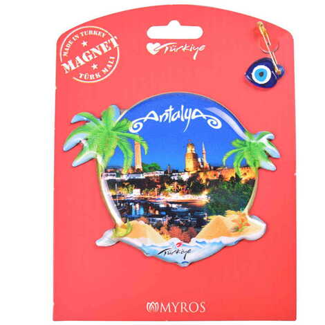 Antalya Themed Epoxy Dome Backing Card Souvenir Fridge Magnet - 32