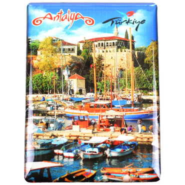 Antalya Themed Epoxy Dome Rectangle Souvenir Fridge Magnet 80x55 cm - 4