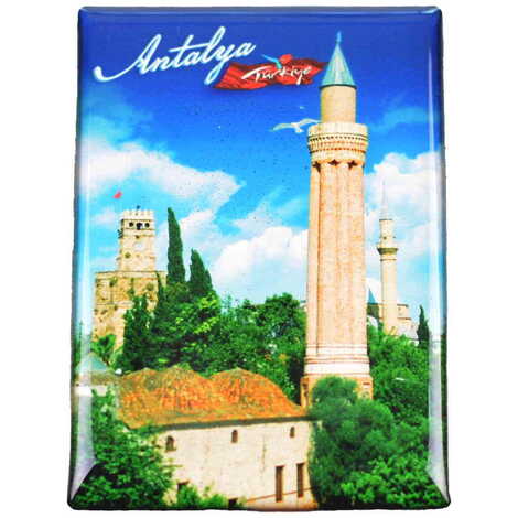 Antalya Themed Epoxy Dome Rectangle Souvenir Fridge Magnet 80x55 cm - 5