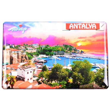 Antalya Themed Epoxy Dome Rectangle Souvenir Fridge Magnet 80x55 cm - 16