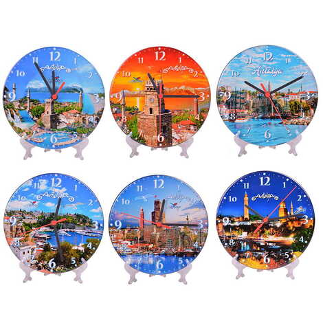 Antalya Themed Epoxy Wall Clock Home Decoration 20 Cm - 3