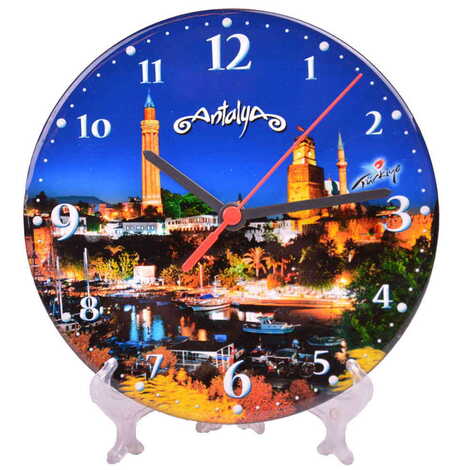 Antalya Themed Epoxy Wall Clock Home Decoration 20 Cm - 4