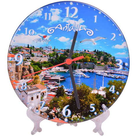 Antalya Themed Epoxy Wall Clock Home Decoration 20 Cm - 6