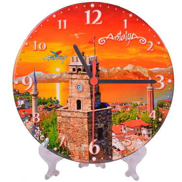 Antalya Themed Epoxy Wall Clock Home Decoration 20 Cm - 8