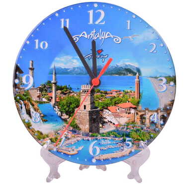 Antalya Themed Epoxy Wall Clock Home Decoration 20 Cm - 9