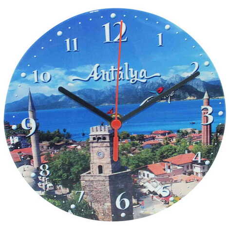 Antalya Themed Epoxy Wall Clock Home Decoration 20 Cm - 10