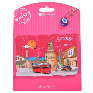 Antalya Themed Plastic Base UV Printed Custom Backing Carded Fridge Magnet - 3