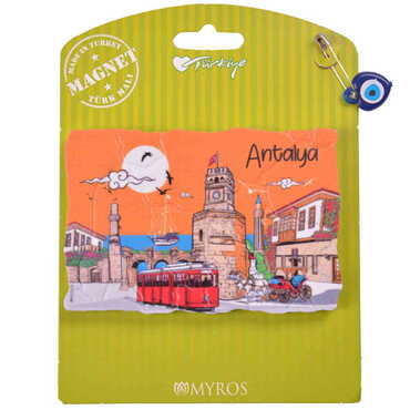 Antalya Themed Plastic Base UV Printed Custom Backing Carded Fridge Magnet - 4