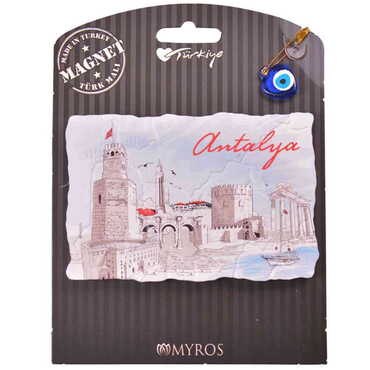 Antalya Themed Plastic Base UV Printed Custom Backing Carded Fridge Magnet - 5