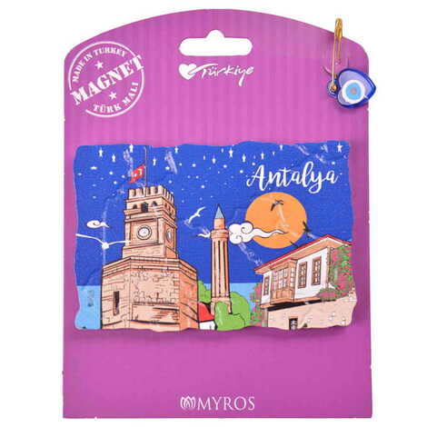 Antalya Themed Plastic Base UV Printed Custom Backing Carded Fridge Magnet - 7