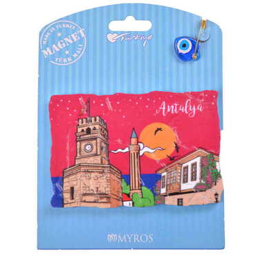 Antalya Themed Plastic Base UV Printed Custom Backing Carded Fridge Magnet - 8