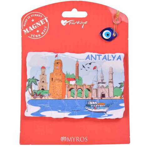 Antalya Themed Plastic Base UV Printed Custom Backing Carded Fridge Magnet - 9