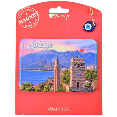 Antalya Themed Plastic Base UV Printed Custom Backing Carded Fridge Magnet - 12