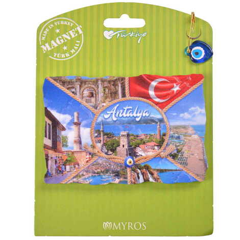 Antalya Themed Plastic Base UV Printed Custom Backing Carded Fridge Magnet - 13