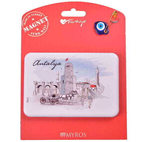 Antalya Themed Plastic Base UV Printed Custom Backing Carded Fridge Magnet - 18