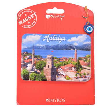 Antalya Themed Plastic Base UV Printed Custom Backing Carded Fridge Magnet - 19