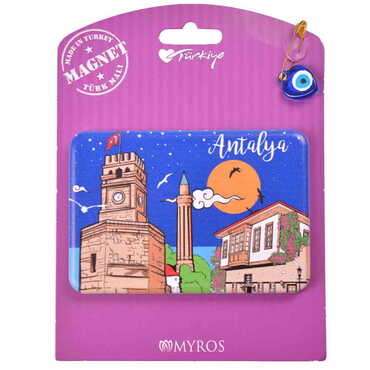 Antalya Themed Plastic Base UV Printed Custom Backing Carded Fridge Magnet - 20