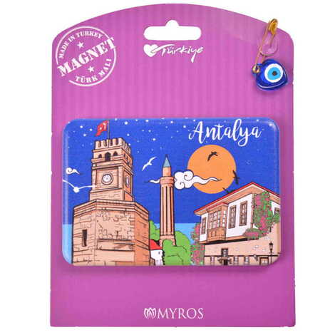 Antalya Themed Plastic Base UV Printed Custom Backing Carded Fridge Magnet - 20