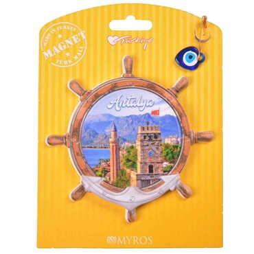 Antalya Themed Plastic Base UV Printed Custom Backing Carded Fridge Magnet - 33