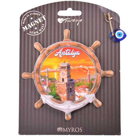 Antalya Themed Plastic Base UV Printed Custom Backing Carded Fridge Magnet - 34