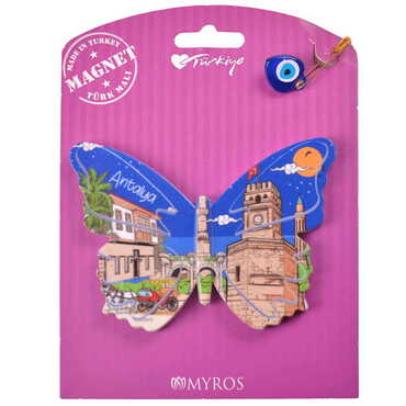 Antalya Themed Plastic Base UV Printed Custom Backing Carded Fridge Magnet - 38