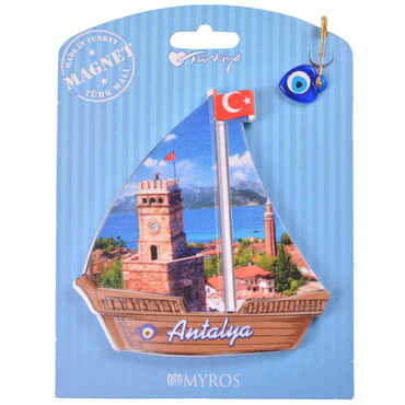 Antalya Themed Plastic Base UV Printed Custom Backing Carded Fridge Magnet - 39