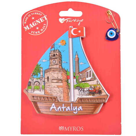 Antalya Themed Plastic Base UV Printed Custom Backing Carded Fridge Magnet - 40