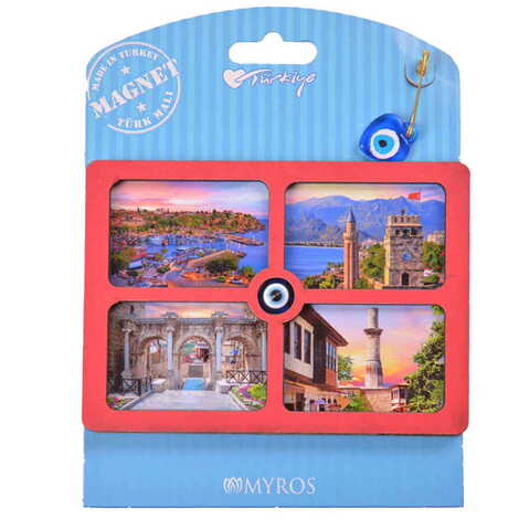 Antalya Themed Wooden Backing Carded Serie C Fridge Magnet - 9