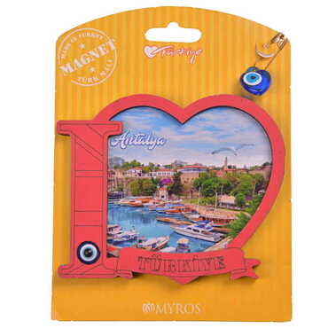 Antalya Themed Wooden Backing Carded Serie C Fridge Magnet - 14