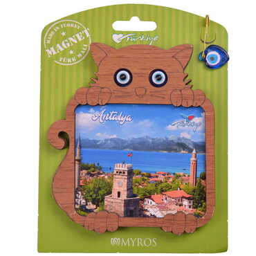 Antalya Themed Wooden Backing Carded Serie C Fridge Magnet - 15