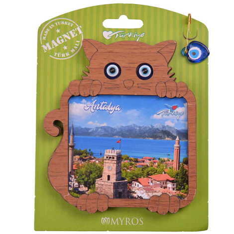 Antalya Themed Wooden Backing Carded Serie C Fridge Magnet - 15