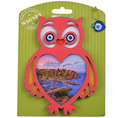 Antalya Themed Wooden Backing Carded Serie C Fridge Magnet - 17