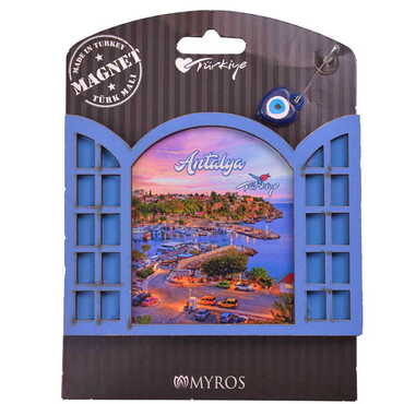 Antalya Themed Wooden Backing Carded Serie C Fridge Magnet - 22