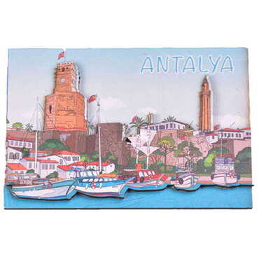 Antalya Themed Wooden Customised 2D Souvenir Fridge Magnet - 4