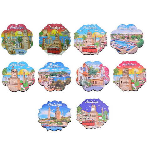 Antalya Themed Wooden Customised Souvenir Coaster 90mm - 2