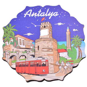 Antalya Themed Wooden Customised Souvenir Coaster 90mm - 3