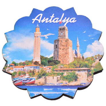 Antalya Themed Wooden Customised Souvenir Coaster 90mm - 4