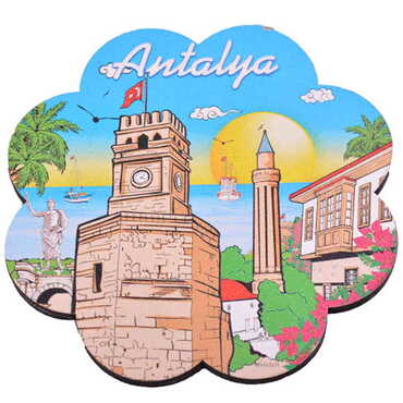 Antalya Themed Wooden Customised Souvenir Coaster 90mm - 8