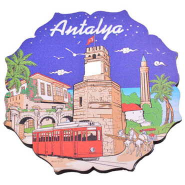 Antalya Themed Wooden Customised Souvenir Coaster Set of 2 pcs 90 mm - 3