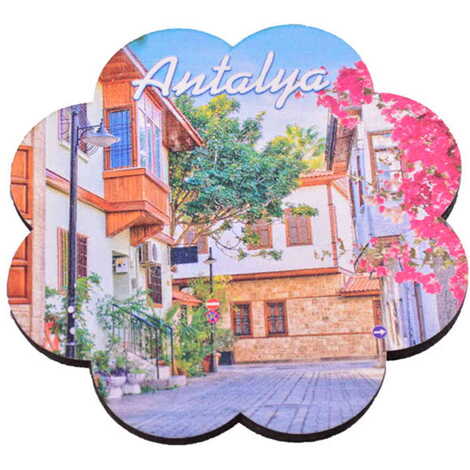 Antalya Themed Wooden Customised Souvenir Coaster Set of 2 pcs 90 mm - 6