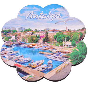 Antalya Themed Wooden Customised Souvenir Coaster Set of 2 pcs 90 mm - 9