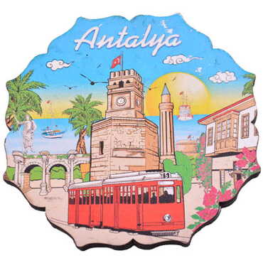 Antalya Themed Wooden Customised Souvenir Coaster Set of 2 pcs 90 mm - 10