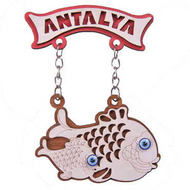 Antalya Themed Wooden Customised Souvenir Fridge Magnet - 15