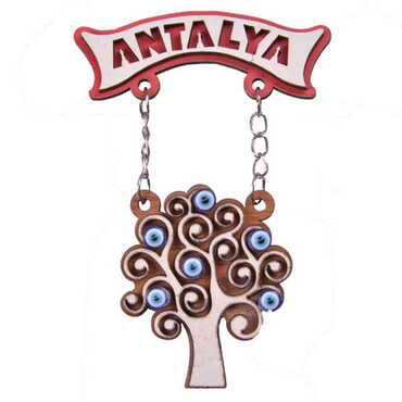 Antalya Themed Wooden Customised Souvenir Fridge Magnet - 16